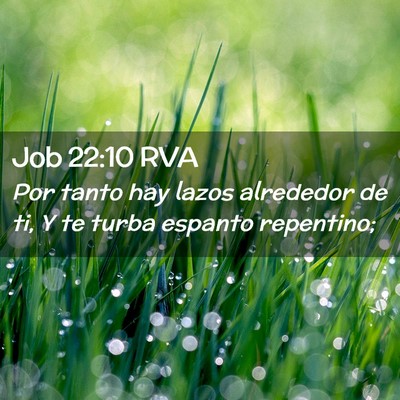 Picture 02 - Job 22:10 RVA - Por tanto hay lazos alrededor de ti, Y te turba - Bible Verse Picture