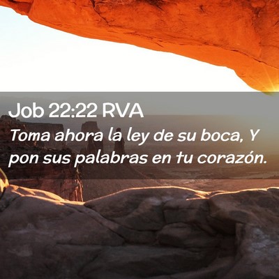 Picture 02 - Job 22:22 RVA - Toma ahora la ley de su boca, Y pon sus palabras - Bible Verse Picture