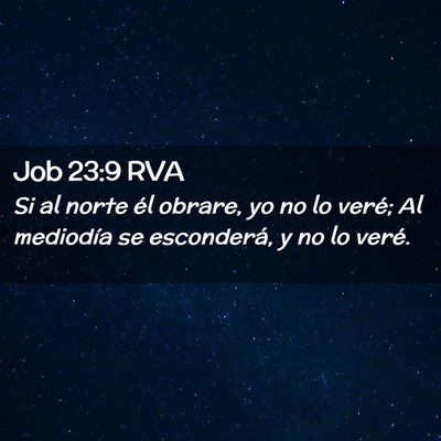 Picture 02 - Job 23:9 RVA - Si al norte él obrare, yo no lo veré; Al - Bible Verse Picture