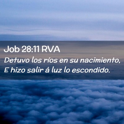 Picture 02 - Job 28:11 RVA - Detuvo los ríos en su nacimiento, E hizo salir - Bible Verse Picture
