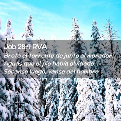 Picture 02 - Job 28:4 RVA - Brota el torrente de junto al morador, Aguas que - Bible Verse Picture