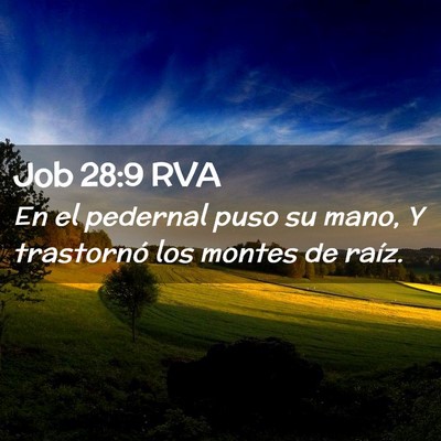 Picture 02 - Job 28:9 RVA - En el pedernal puso su mano, Y trastornó los - Bible Verse Picture