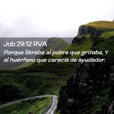 Picture 02 - Job 29:12 RVA - Porque libraba al pobre que gritaba, Y al - Bible Verse Picture