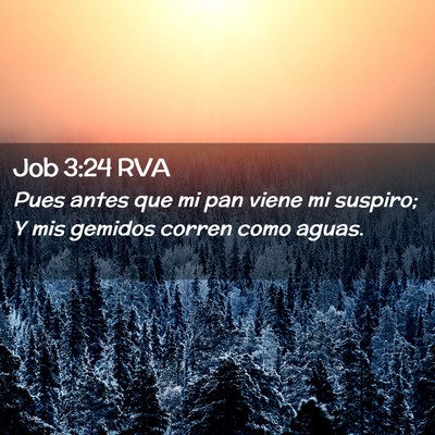 Picture 02 - Job 3:24 RVA - Pues antes que mi pan viene mi suspiro; Y mis - Bible Verse Picture