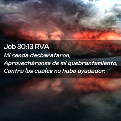 Picture 02 - Job 30:13 RVA - Mi senda desbarataron, Aprovecháronse de mi - Bible Verse Picture