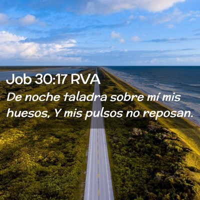 Picture 02 - Job 30:17 RVA - De noche taladra sobre mí mis huesos, Y mis - Bible Verse Picture