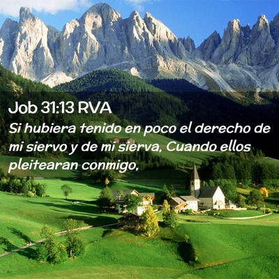 Picture 02 - Job 31:13 RVA - Si hubiera tenido en poco el derecho de mi siervo - Bible Verse Picture