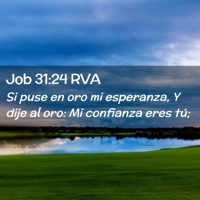 Picture 02 - Job 31:24 RVA - Si puse en oro mi esperanza, Y dije al oro: Mi - Bible Verse Picture