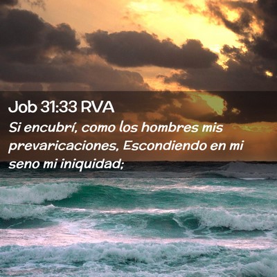 Picture 02 - Job 31:33 RVA - Si encubrí, como los hombres mis - Bible Verse Picture