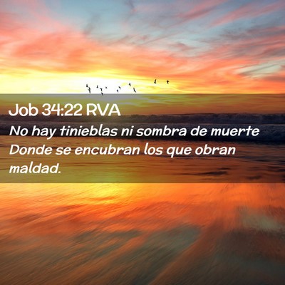 Picture 02 - Job 34:22 RVA - No hay tinieblas ni sombra de muerte Donde se - Bible Verse Picture