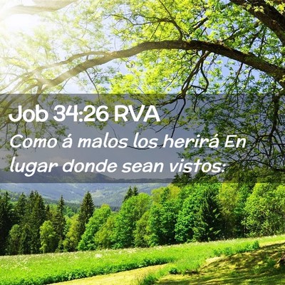 Picture 02 - Job 34:26 RVA - Como á malos los herirá En lugar donde sean - Bible Verse Picture
