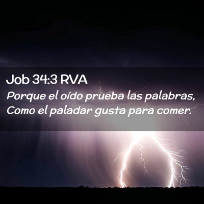 Picture 02 - Job 34:3 RVA - Porque el oído prueba las palabras, Como el - Bible Verse Picture