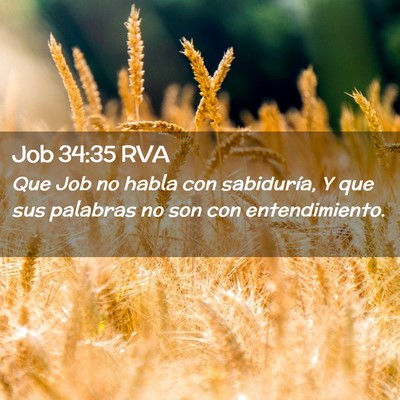 Picture 02 - Job 34:35 RVA - Que Job no habla con sabiduría, Y que sus - Bible Verse Picture