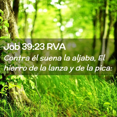 Picture 02 - Job 39:23 RVA - Contra él suena la aljaba, El hierro de la lanza - Bible Verse Picture