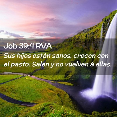 Picture 02 - Job 39:4 RVA - Sus hijos están sanos, crecen con el pasto: - Bible Verse Picture