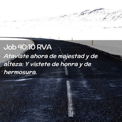 Picture 02 - Job 40:10 RVA - Atavíate ahora de majestad y de alteza: Y - Bible Verse Picture