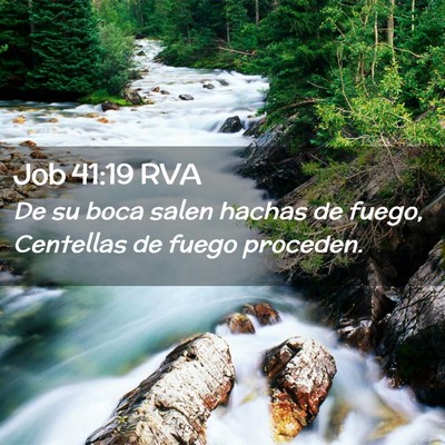 Picture 02 - Job 41:19 RVA - De su boca salen hachas de fuego, Centellas de - Bible Verse Picture