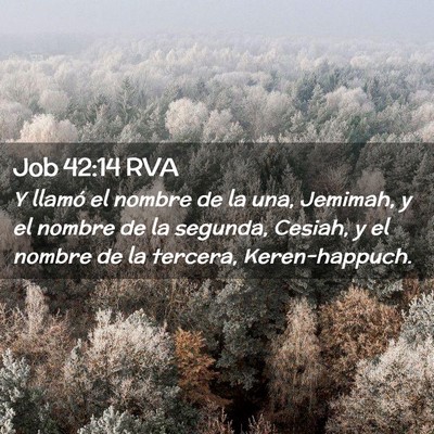 Picture 02 - Job 42:14 RVA - Y llamó el nombre de la una, Jemimah, y el - Bible Verse Picture