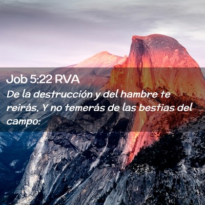 Picture 02 - Job 5:22 RVA - De la destrucción y del hambre te reirás, Y no - Bible Verse Picture