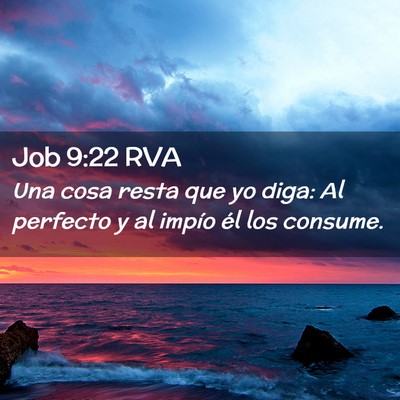 Picture 02 - Job 9:22 RVA - Una cosa resta que yo diga: Al perfecto y al - Bible Verse Picture