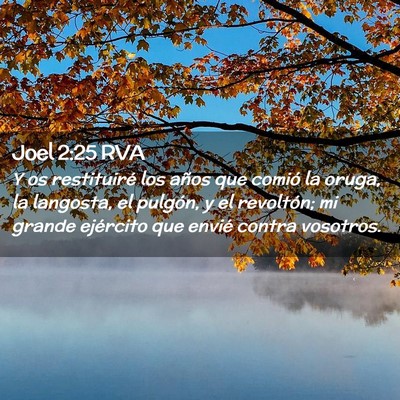Picture 02 - Joel 2:25 RVA - Y os restituiré los años que comió la oruga, - Bible Verse Picture