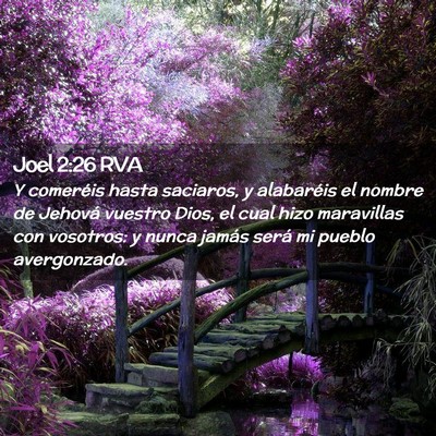 Picture 02 - Joel 2:26 RVA - Y comeréis hasta saciaros, y alabaréis el - Bible Verse Picture