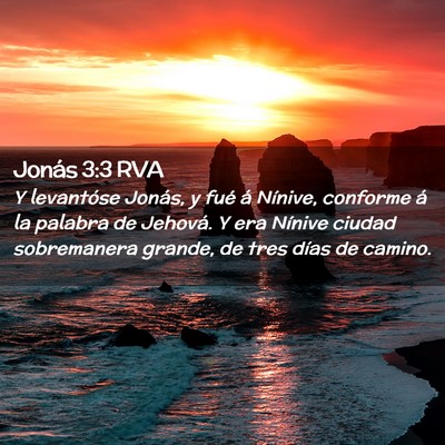 Picture 02 - Jonás 3:3 RVA - Y levantóse Jonás, y fué á Nínive, conforme - Bible Verse Picture