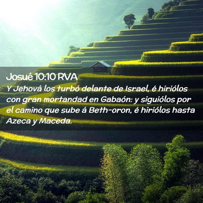 Picture 02 - Josué 10:10 RVA - Y Jehová los turbó delante de Israel, é - Bible Verse Picture