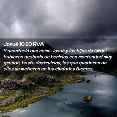 Picture 02 - Josué 10:20 RVA - Y aconteció que como Josué y los hijos de - Bible Verse Picture
