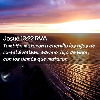 Picture 02 - Josué 13:22 RVA - También mataron á cuchillo los hijos de Israel - Bible Verse Picture
