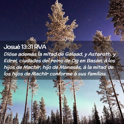 Picture 02 - Josué 13:31 RVA - Dióse además la mitad de Galaad, y Astaroth, y - Bible Verse Picture