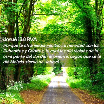 Picture 02 - Josué 13:8 RVA - Porque la otra media recibió su heredad con los - Bible Verse Picture