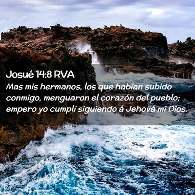 Picture 02 - Josué 14:8 RVA - Mas mis hermanos, los que habían subido conmigo, - Bible Verse Picture