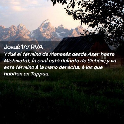 Picture 02 - Josué 17:7 RVA - Y fué el término de Manasés desde Aser hasta - Bible Verse Picture