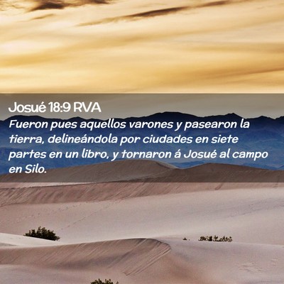 Picture 02 - Josué 18:9 RVA - Fueron pues aquellos varones y pasearon la - Bible Verse Picture