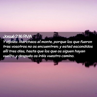 Picture 02 - Josué 2:16 RVA - Y díjoles: Marchaos al monte, porque los que - Bible Verse Picture