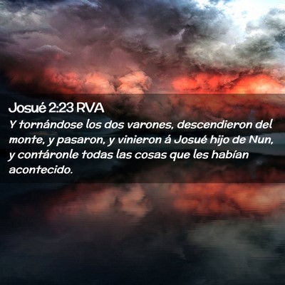 Picture 02 - Josué 2:23 RVA - Y tornándose los dos varones, descendieron del - Bible Verse Picture
