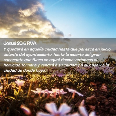 Picture 02 - Josué 20:6 RVA - Y quedará en aquella ciudad hasta que parezca en - Bible Verse Picture