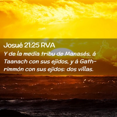 Picture 02 - Josué 21:25 RVA - Y de la media tribu de Manasés, á Taanach con - Bible Verse Picture