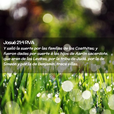 Picture 02 - Josué 21:4 RVA - Y salió la suerte por las familias de los - Bible Verse Picture