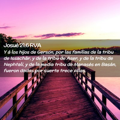 Picture 02 - Josué 21:6 RVA - Y á los hijos de Gersón, por las familias de la - Bible Verse Picture