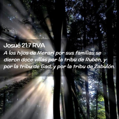 Picture 02 - Josué 21:7 RVA - A los hijos de Merari por sus familias se dieron - Bible Verse Picture