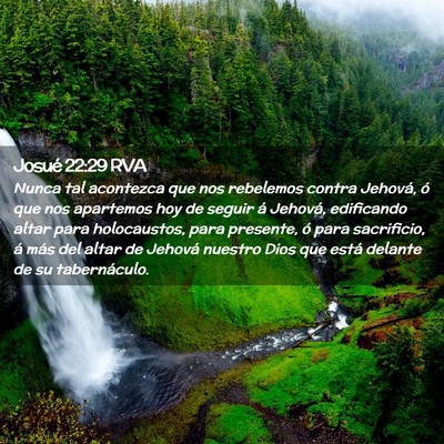 Picture 02 - Josué 22:29 RVA - Nunca tal acontezca que nos rebelemos contra - Bible Verse Picture
