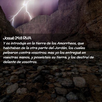 Picture 02 - Josué 24:8 RVA - Y os introduje en la tierra de los Amorrheos, que - Bible Verse Picture