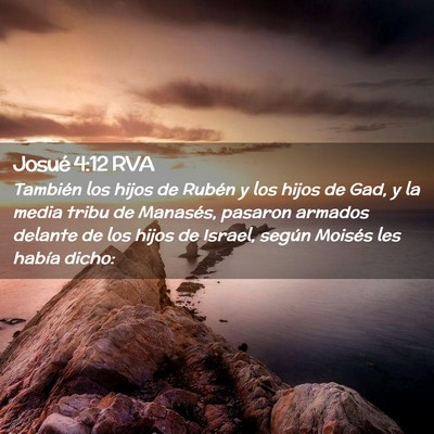 Picture 02 - Josué 4:12 RVA - También los hijos de Rubén y los hijos de Gad, - Bible Verse Picture