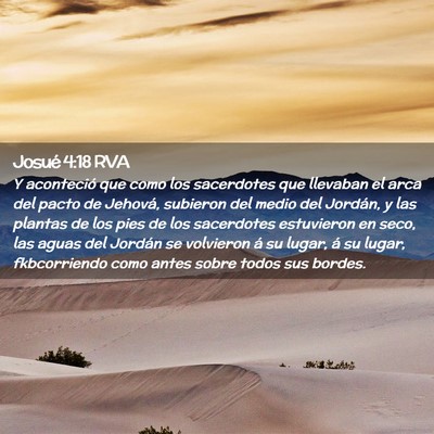 Picture 02 - Josué 4:18 RVA - Y aconteció que como los sacerdotes que llevaban - Bible Verse Picture