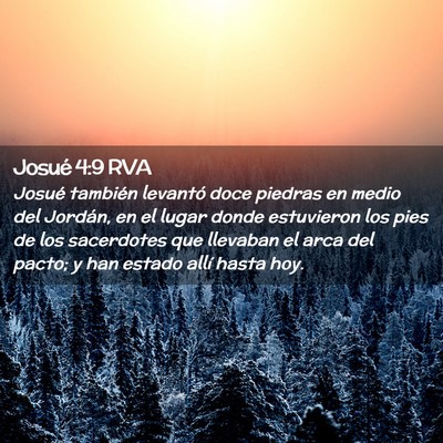 Picture 02 - Josué 4:9 RVA - Josué también levantó doce piedras en medio - Bible Verse Picture