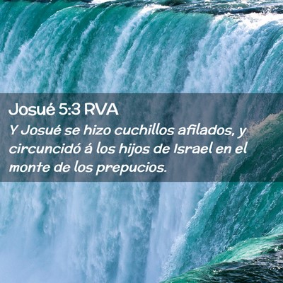 Picture 02 - Josué 5:3 RVA - Y Josué se hizo cuchillos afilados, y - Bible Verse Picture