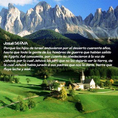 Picture 02 - Josué 5:6 RVA - Porque los hijos de Israel anduvieron por el - Bible Verse Picture