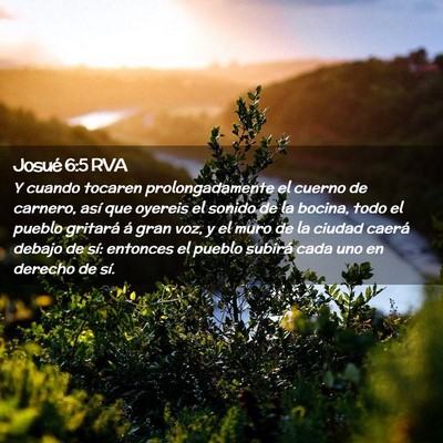 Picture 02 - Josué 6:5 RVA - Y cuando tocaren prolongadamente el cuerno de - Bible Verse Picture